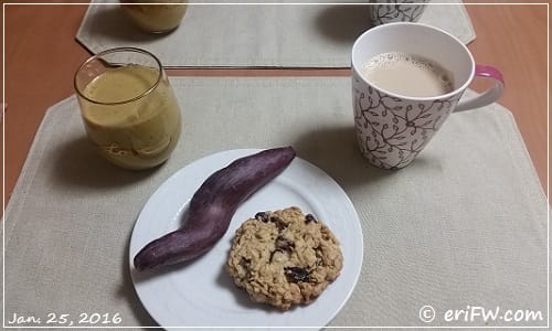 オートミールクッキー朝食の画像