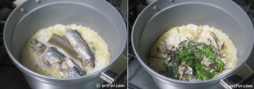 秋刀魚ご飯の画像