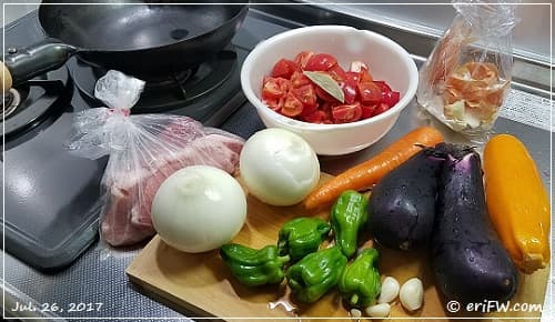 豚肉の夏野菜たっぷりトマトソース煮の画像