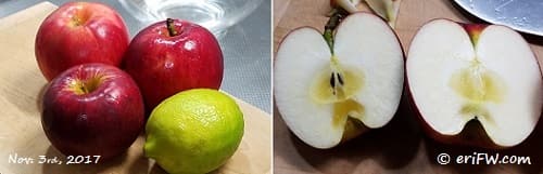 農薬不使用の蜜入り紅玉とレモンの画像