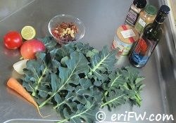 ブロッコリー葉サラダの基本材料とオプショナル材料の画像